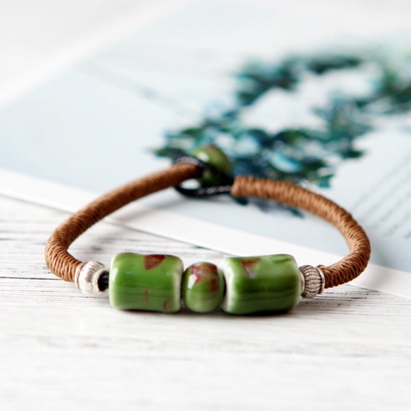 Ceramic Bead Charm Bracelet BOHO Bolo - Picture 7 of 8